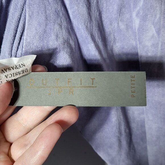 Vintage Outfit JPR Purple Suede Leather Open Front Jacket Petite Medium PM NWT - Picture 6 of 9